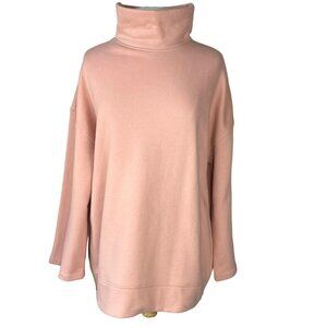 Joy Lab Womens Sweatshirt Nude Pink High Neck Fleece Lining Size XL New